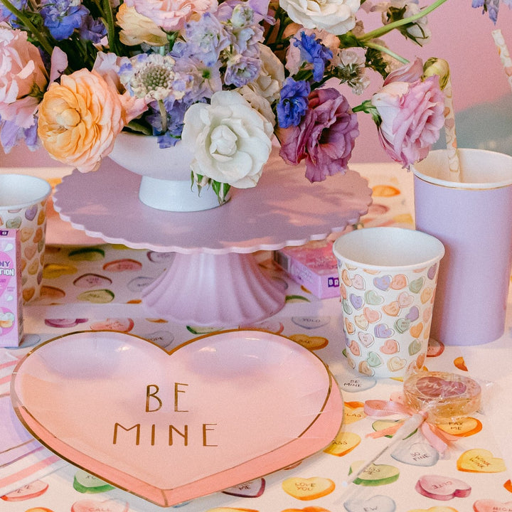 PASTEL CANDY HEARTS PLATES My Mind’s Eye Valentine's Day Tableware Bonjour Fete - Party Supplies