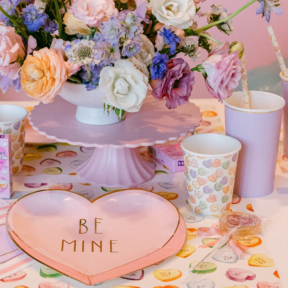 PASTEL CONVERSATION HEARTS COFFEE CUPS My Mind’s Eye Valentine's Day Tableware Bonjour Fete - Party Supplies