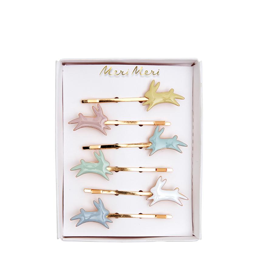 PASTEL BUNNY HAIR PINS Meri Meri Kid's Accessories & Costumes Bonjour Fete - Party Supplies