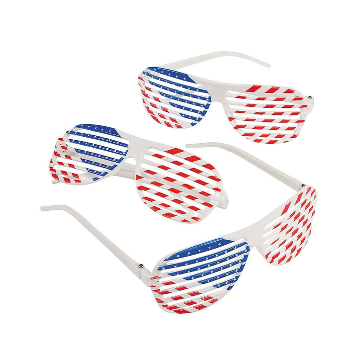 PATRIOTIC SHUTTER GLASSES Fun Express SUNGLASSES Bonjour Fete - Party Supplies