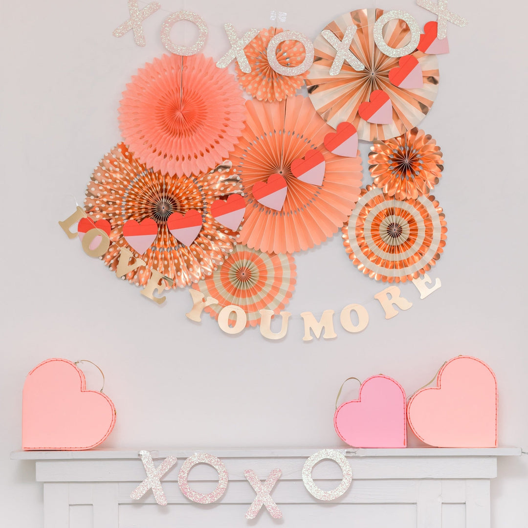 CORAL PINK PINWHEEL PARTY FAN DECORATIONS My Mind's Eye Party Decor Bonjour Fete - Party Supplies