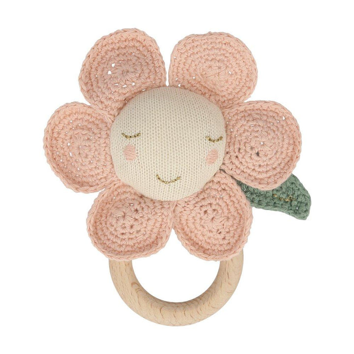 PEACH DAISY RATTLE Meri Meri Baby Bonjour Fete - Party Supplies