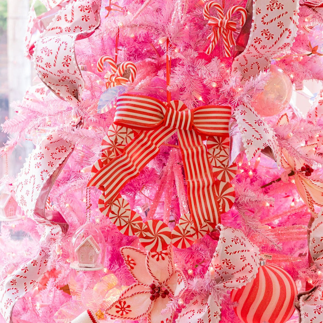 PEPPERMINT WREATH Raz Christmas Ornament Bonjour Fete - Party Supplies