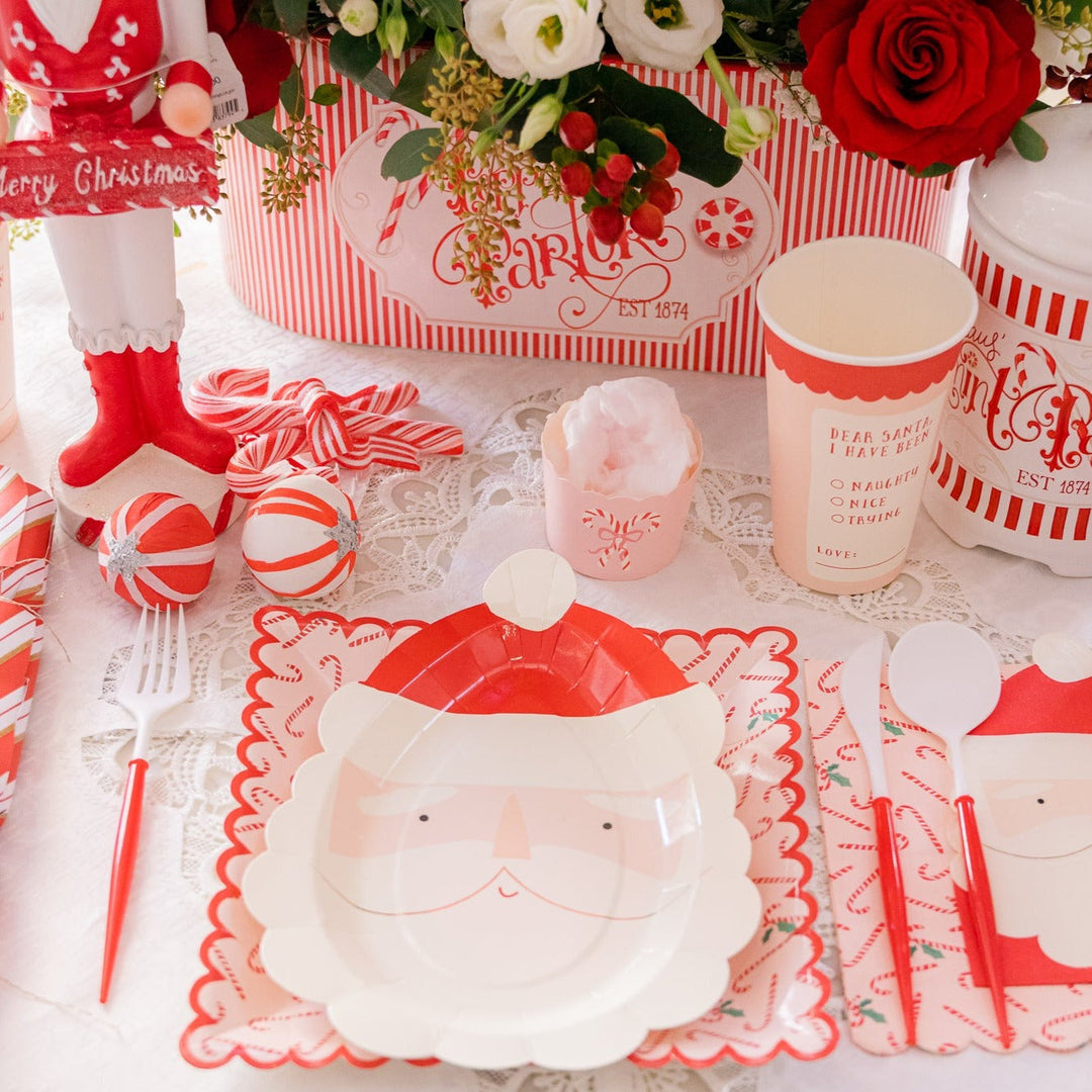 Santa Plates Bonjour Fete Party Supplies Christmas Holiday Party Supplies