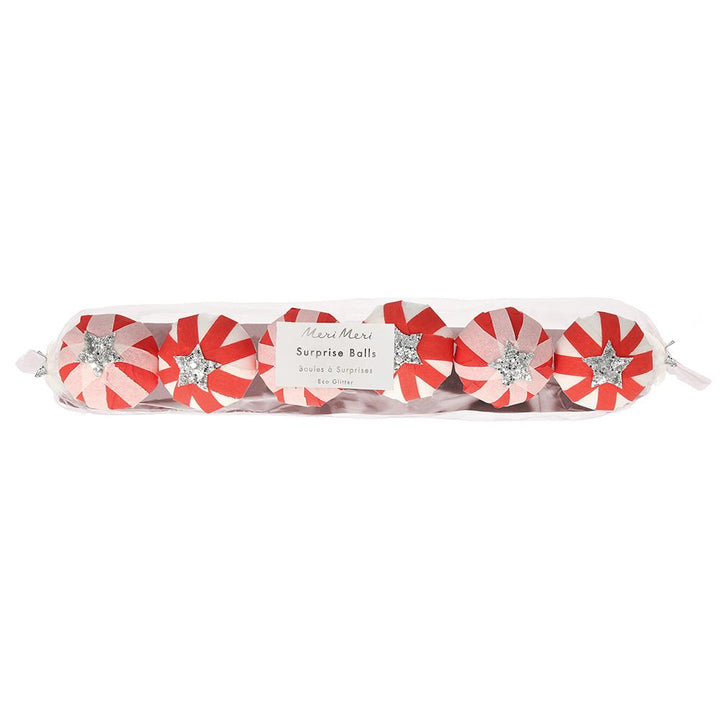 PEPPERMINT CANDY SURPRISE BALLS Meri Meri Christmas Favor Bonjour Fete - Party Supplies