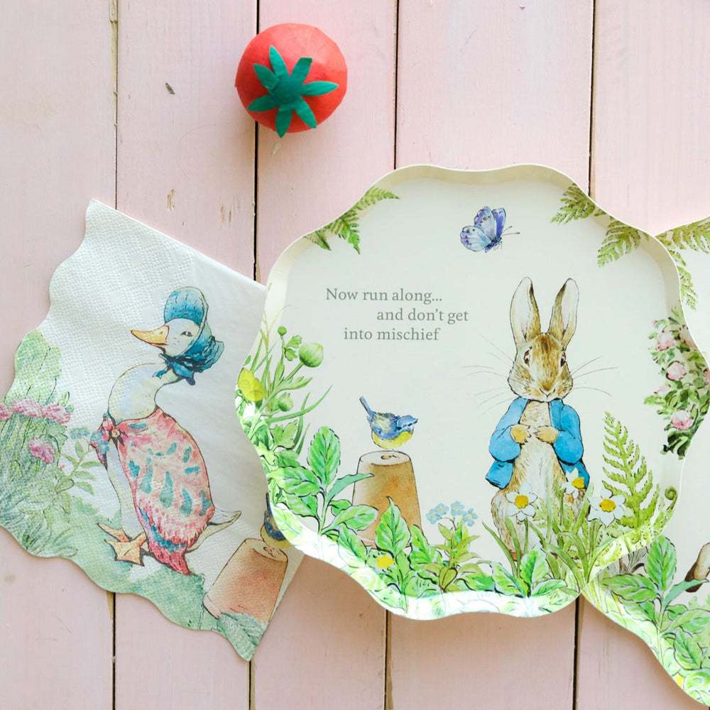PETER RABBIT IN THE GARDEN SIDE PLATES Meri Meri Plates Bonjour Fete - Party Supplies