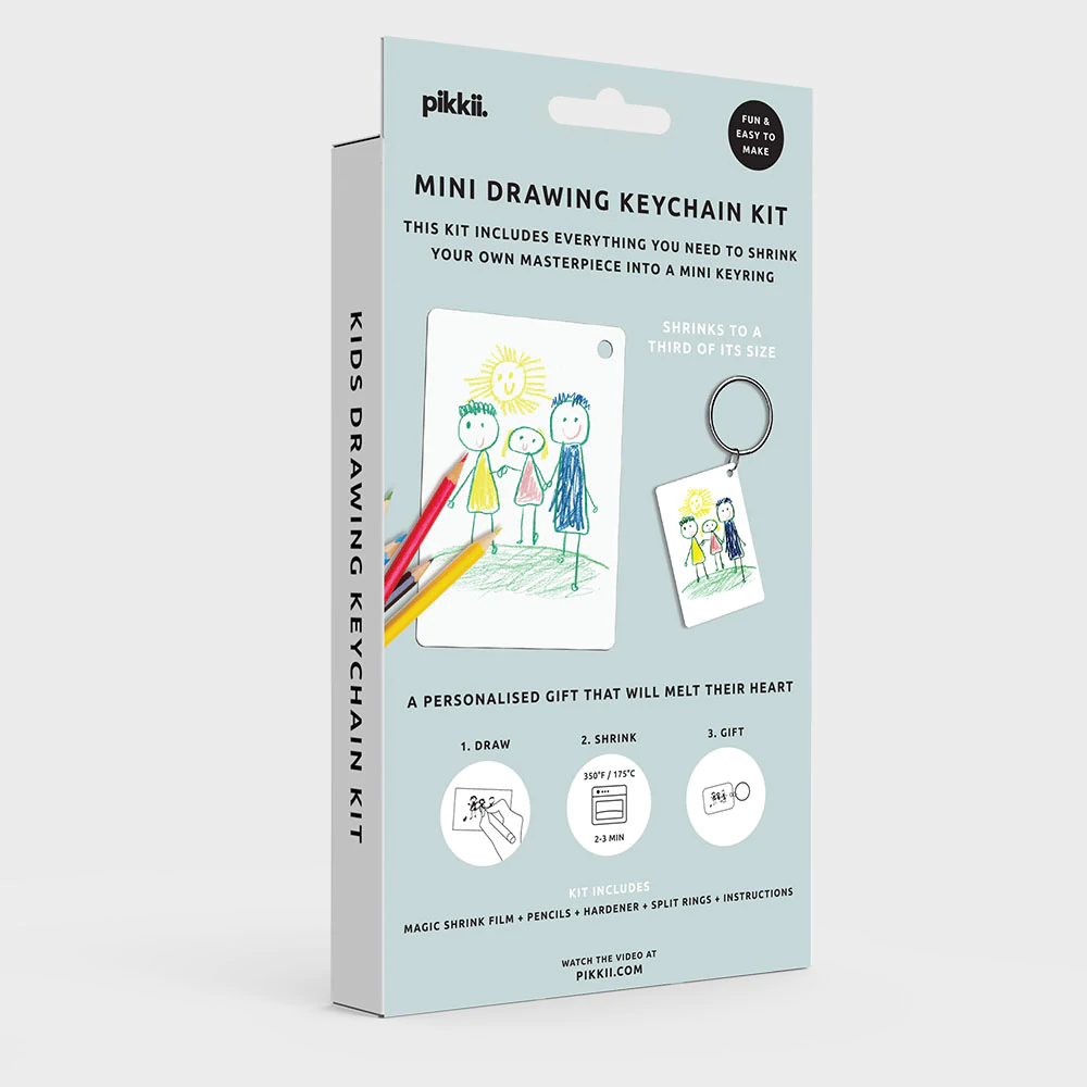 DRAWING SHRINK KEYRING BY PIKKII Pikkii Keychain Bonjour Fete - Party Supplies