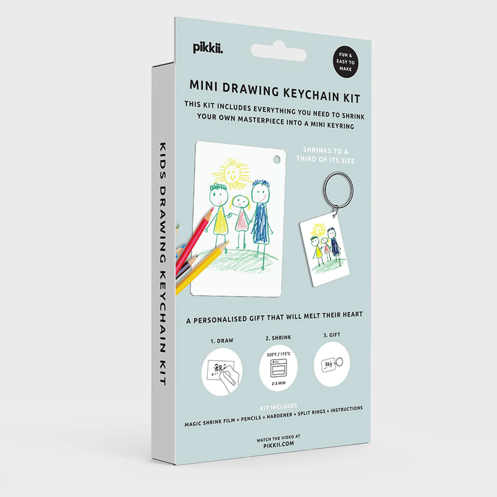 DRAWING SHRINK KEYRING BY PIKKII Pikkii Keychain Bonjour Fete - Party Supplies