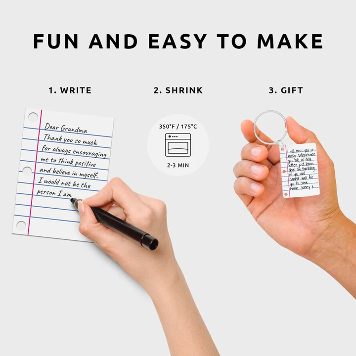 LITTLE LETTER SHRINK KEYRING KIT Pikkii Keychain Bonjour Fete - Party Supplies