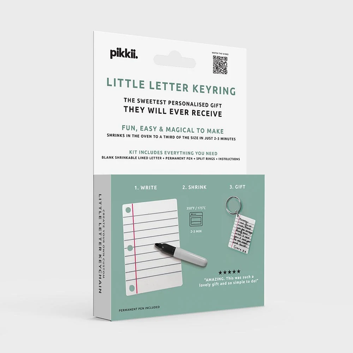 LITTLE LETTER SHRINK KEYRING KIT Pikkii Keychain Bonjour Fete - Party Supplies