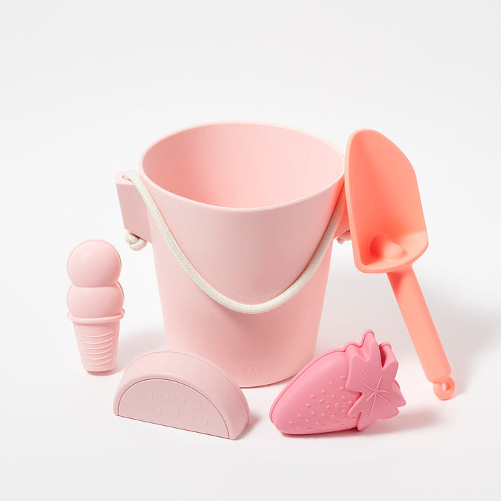 PINK SILICONE BUCKET & SPADE SET BY SUNNYLIFE Sunnylife Pool & Beach Bonjour Fete - Party Supplies