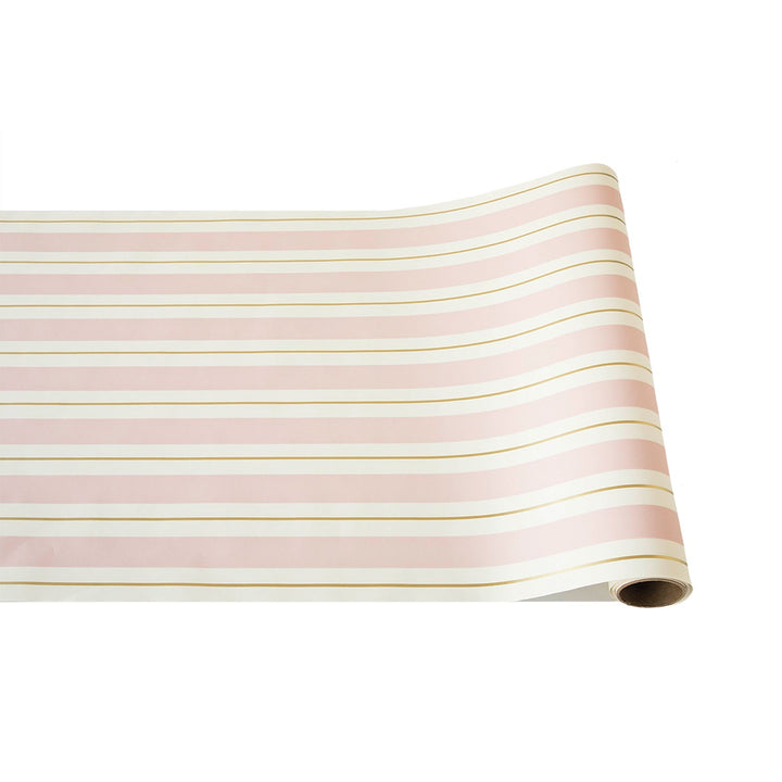 PINK & GOLD STRIPE TABLE RUNNER Hester & Cook Table Covers & Placemats Bonjour Fete - Party Supplies