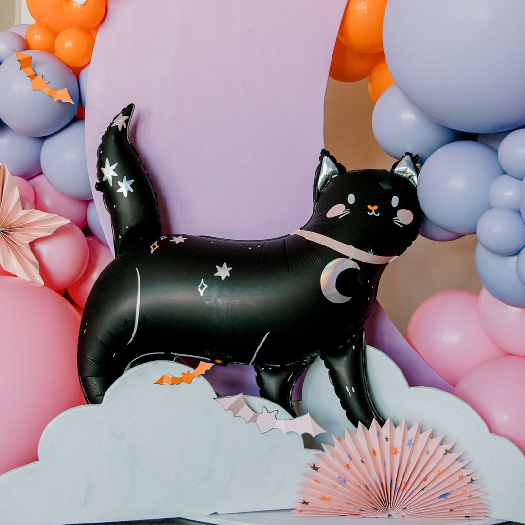 HALLOWEEN BLACK CAT BALLOON Party Deco Halloween Balloons Bonjour Fete - Party Supplies