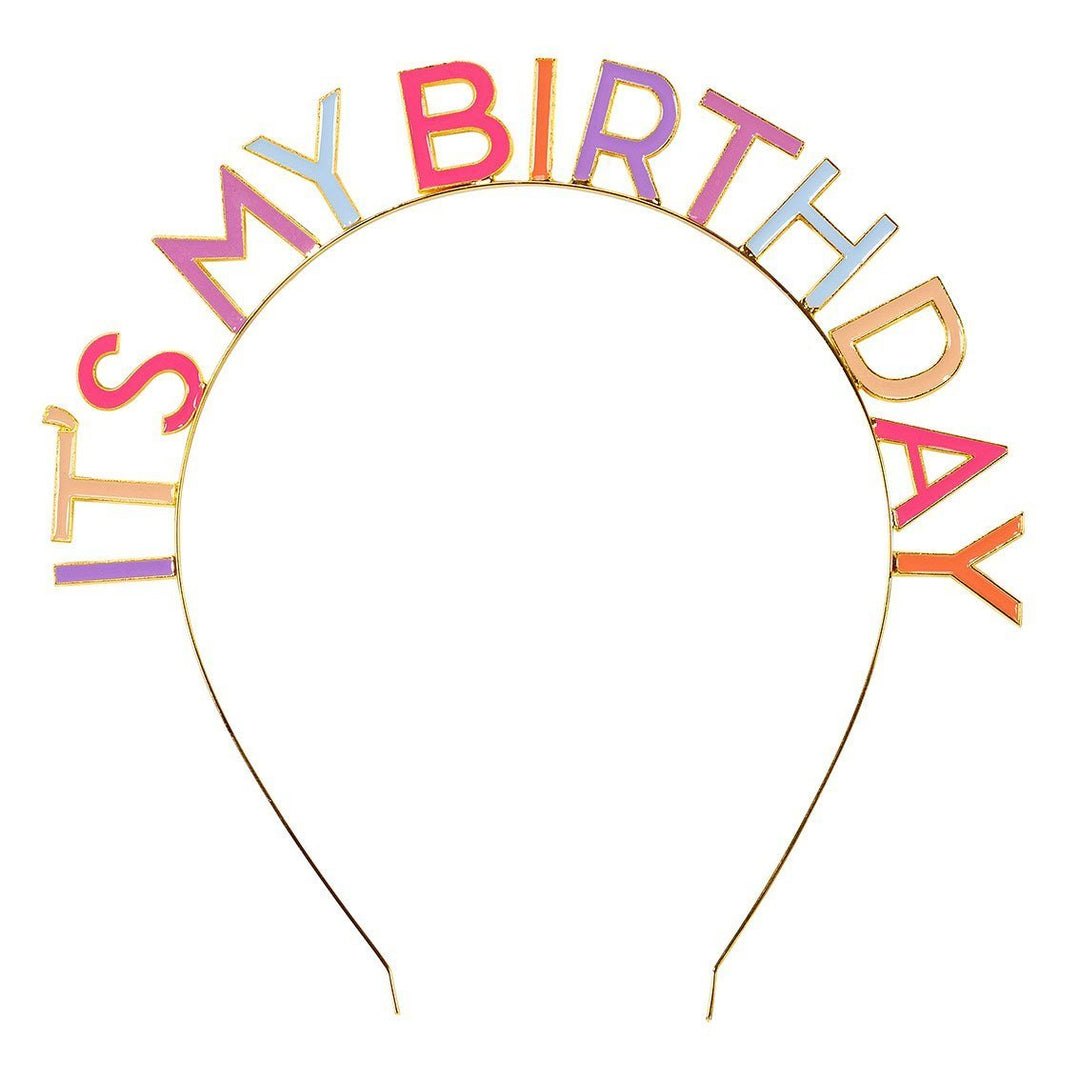 IT'S MY BIRTHDAY HEADBAND - ROSE Talking Tables Party Hats Bonjour Fete - Party Supplies