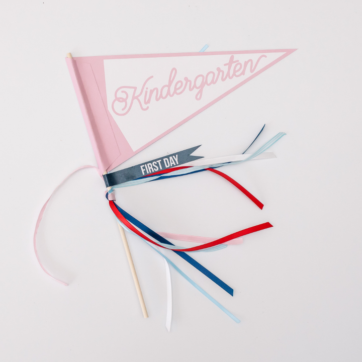 SCHOOL FLAG BF X THREAD MAMA Thread Mama Garlands & Banners KINDERGARTEN (PINK) Bonjour Fete - Party Supplies