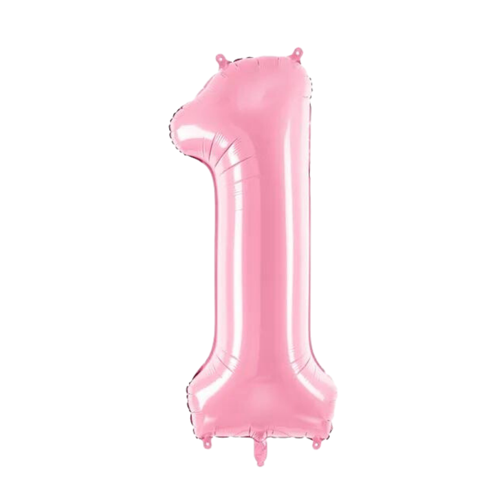 NUMBER 1 FOIL BALLOON LA Balloons Balloons 34" / Light Pink Bonjour Fete - Party Supplies
