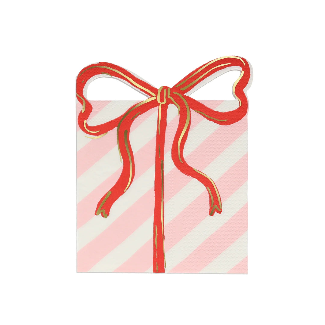 PRESENT WITH BOW NAPKINS Meri Meri Bonjour Fete - Party Supplies