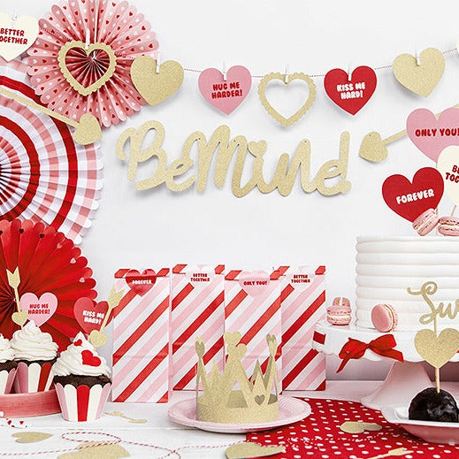 RED & PINK STRIPE TREAT BAGS PARTY DECO Treat Bags Bonjour Fete - Party Supplies