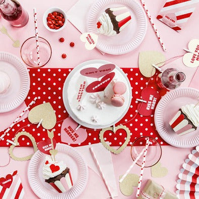 RED & PINK STRIPE TREAT BAGS PARTY DECO Treat Bags Bonjour Fete - Party Supplies