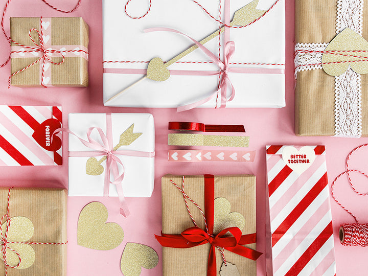 RED & PINK STRIPE TREAT BAGS PARTY DECO Treat Bags Bonjour Fete - Party Supplies