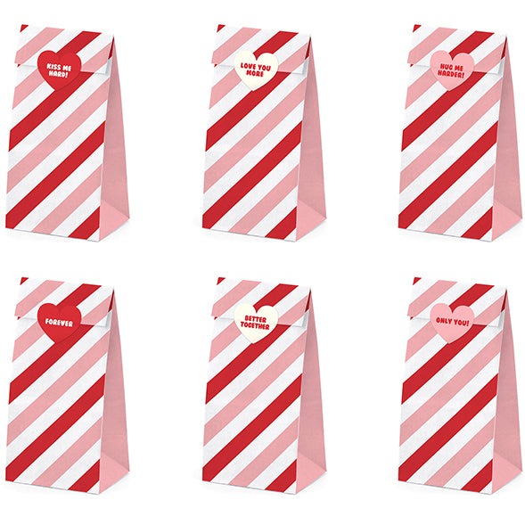 TREAT BAGS SWEET LOVE PARTY DECO Treat Bags Bonjour Fete - Party Supplies
