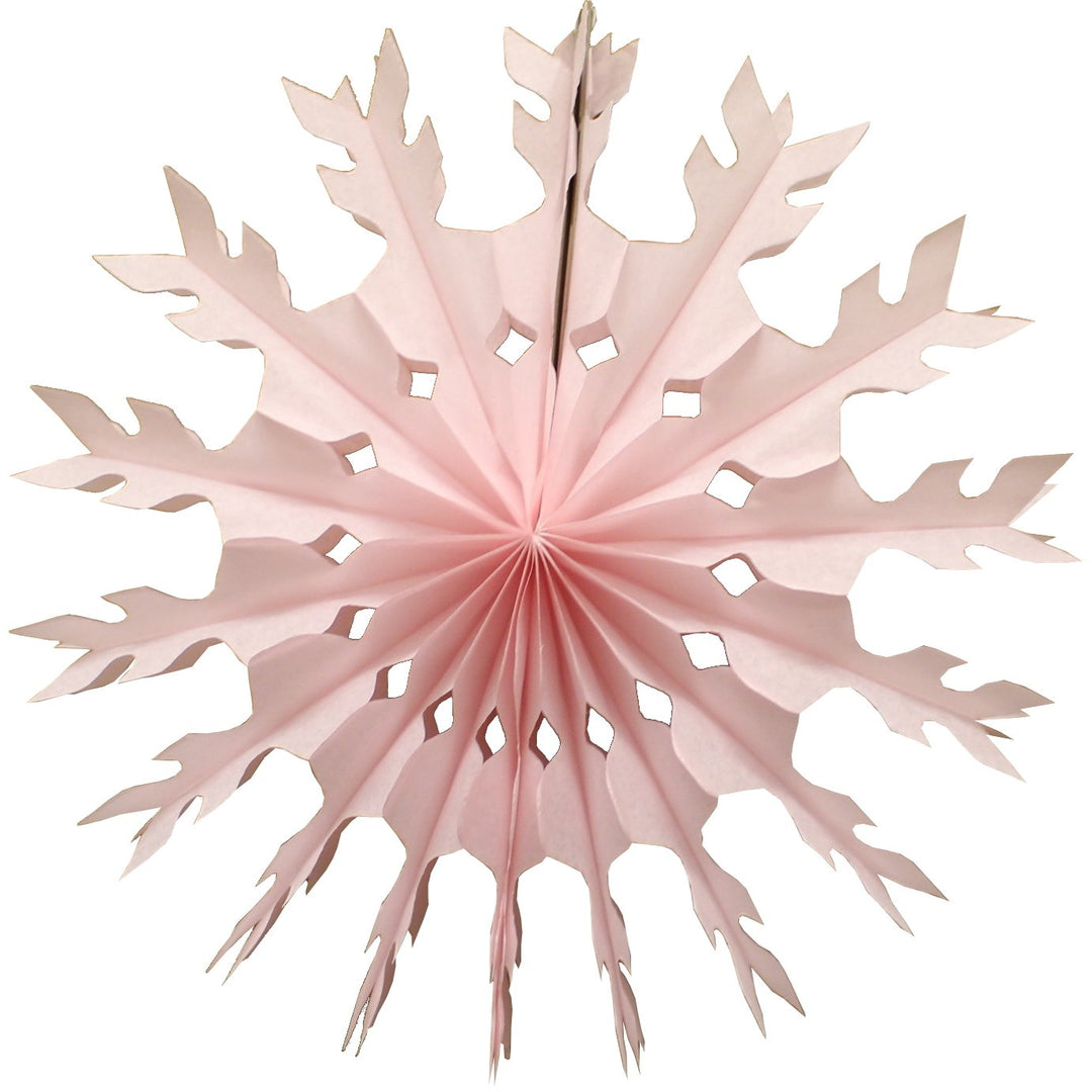 PINK FLURRY SNOWFLAKE DECOR Devra Party Christmas Party Decor Bonjour Fete - Party Supplies