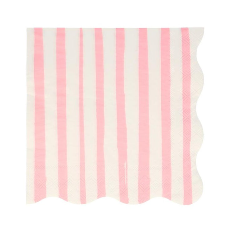 PINK STRIPE LARGE NAPKINS Meri Meri Napkins Bonjour Fete - Party Supplies