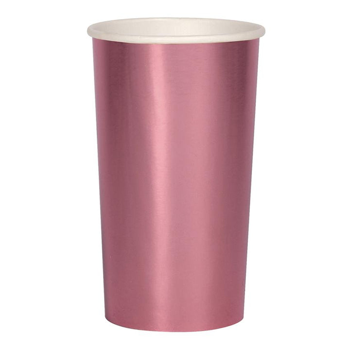 METALLIC PINK FOIL CUPS Meri Meri Cups HIGHBALL - 13 OZ Bonjour Fete - Party Supplies