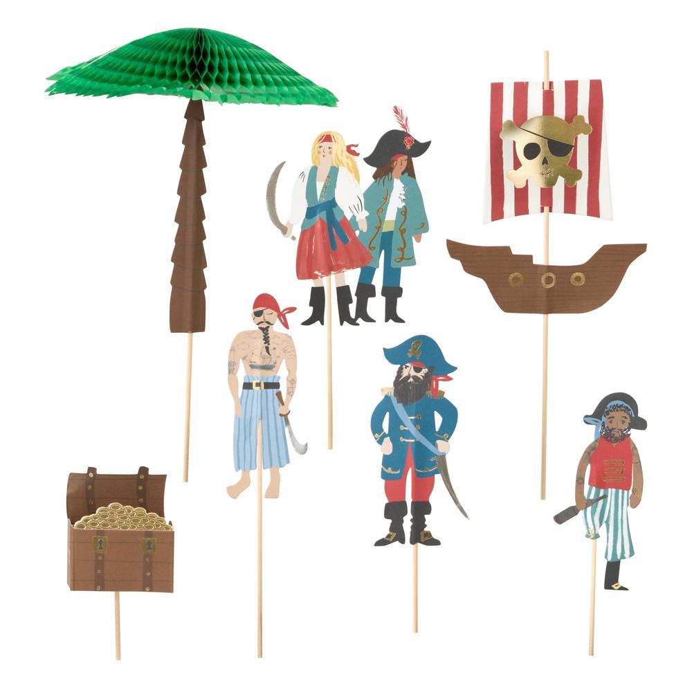 PIRATES & PALM TREE CAKE TOPPERS Meri Meri Cake Topper Bonjour Fete - Party Supplies