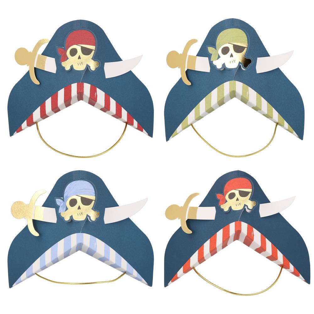 BLUE PIRATE PARTY HATS Meri Meri Party Hats Bonjour Fete - Party Supplies