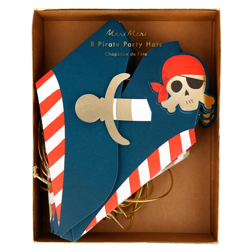 BLUE PIRATE PARTY HATS Meri Meri Party Hats Bonjour Fete - Party Supplies