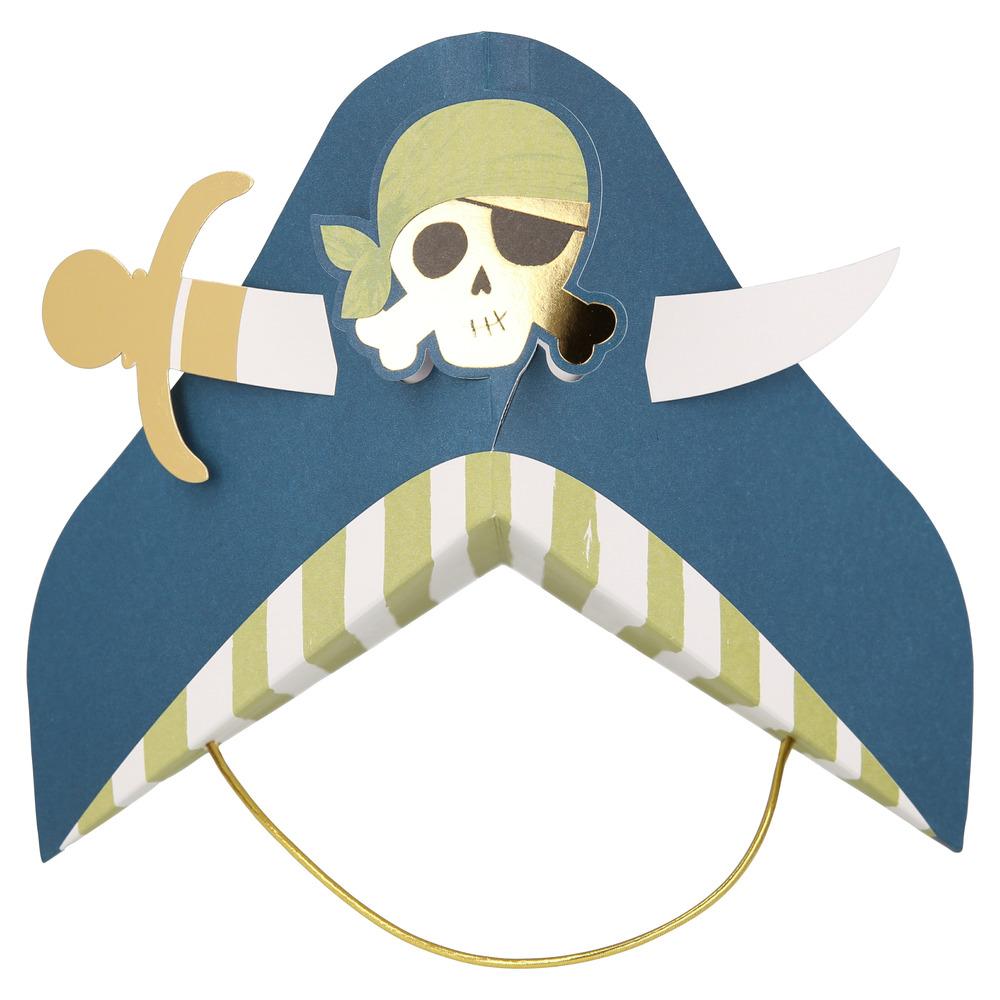 BLUE PIRATE PARTY HATS Meri Meri Party Hats Bonjour Fete - Party Supplies