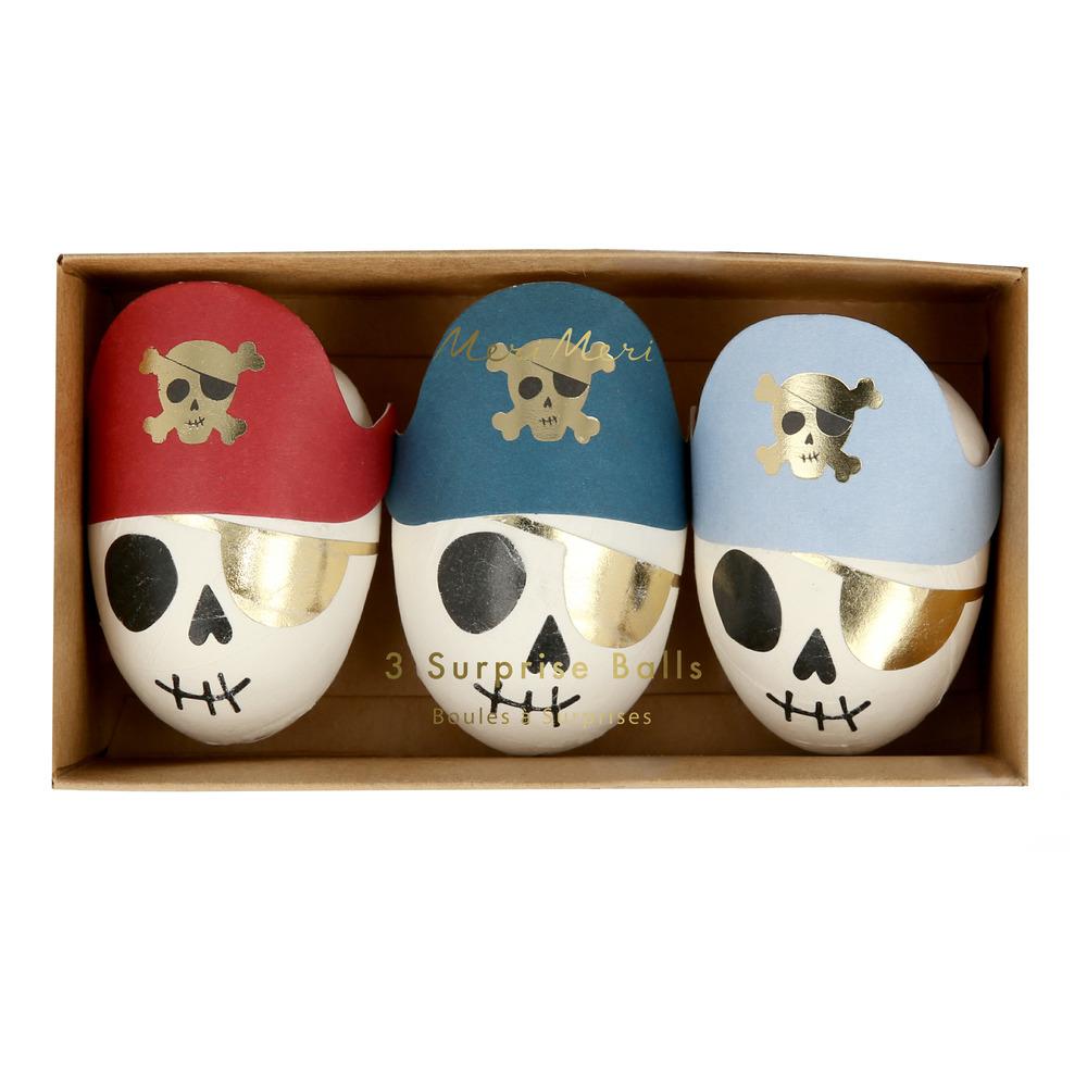 PIRATE SKULLS SURPRISE BALLS Meri Meri Bonjour Fete - Party Supplies