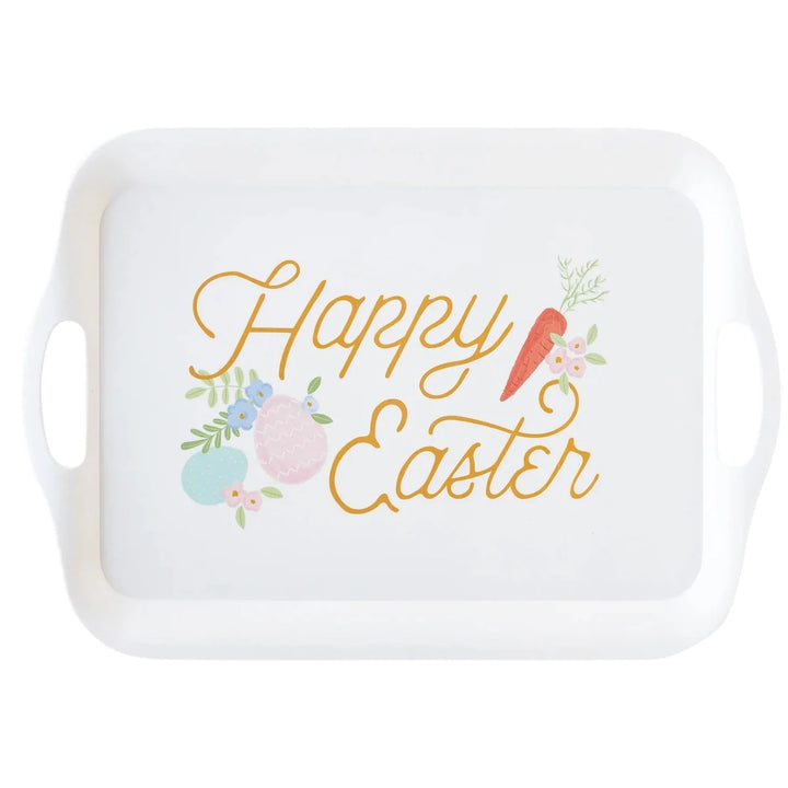 HAPPY EASTER REUSABLE BAMBOO TRAY My Mind's Eye Easter tableware Bonjour Fete - Party Supplies