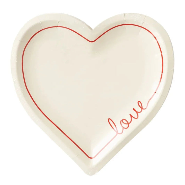 LOVE HEART SHAPED PLATES My Mind’s Eye Valentine's Day Tableware Bonjour Fete - Party Supplies