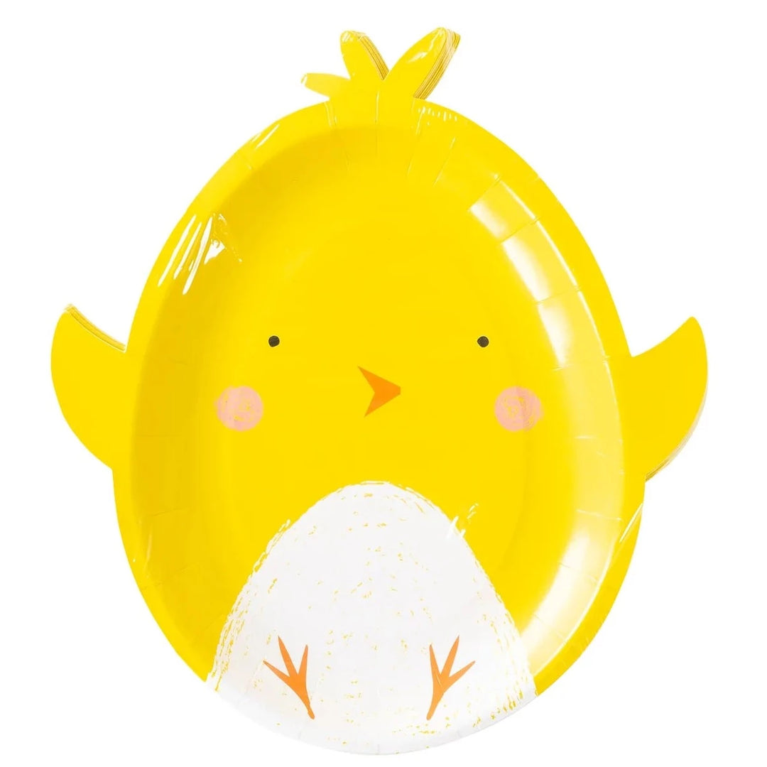 CHICK SHAPED PLATES My Mind's Eye Easter tableware Bonjour Fete - Party Supplies