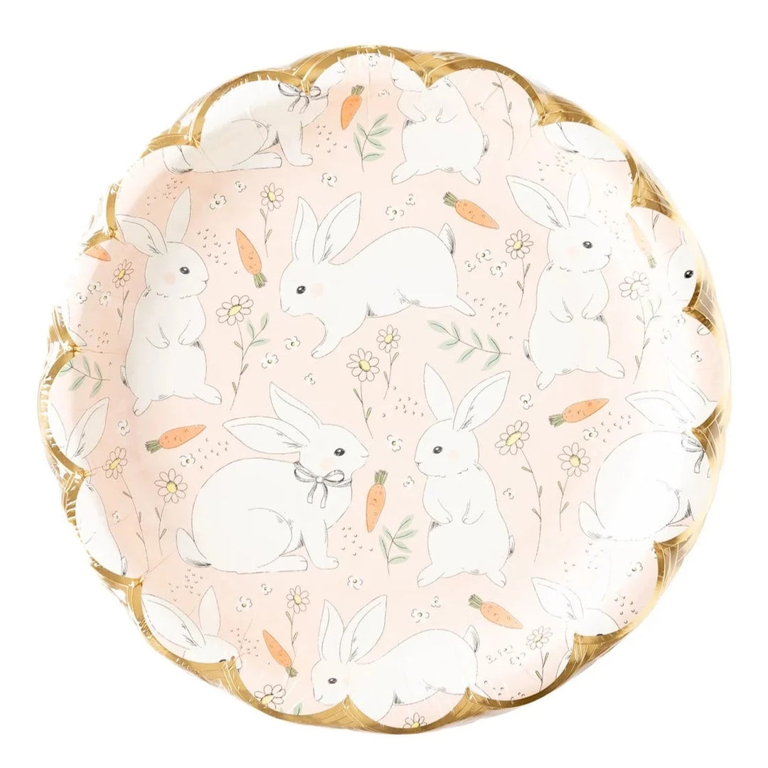 BUNNY SCALLOP PLATES My Mind's Eye Easter tableware Bonjour Fete - Party Supplies