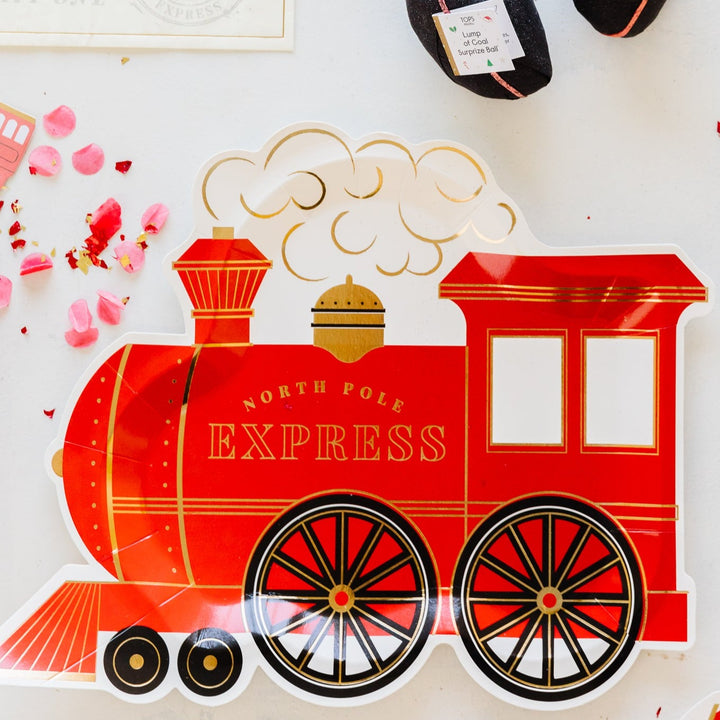 North Pole Express Train Plates Bonjour Fete Party Supplies Christmas Holiday Party Supplies