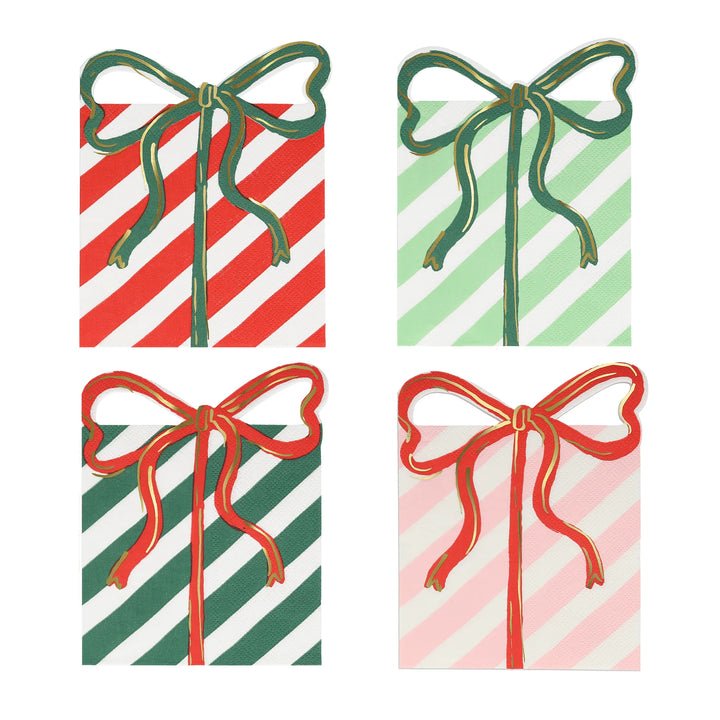 PRESENT WITH BOW NAPKINS Meri Meri Bonjour Fete - Party Supplies