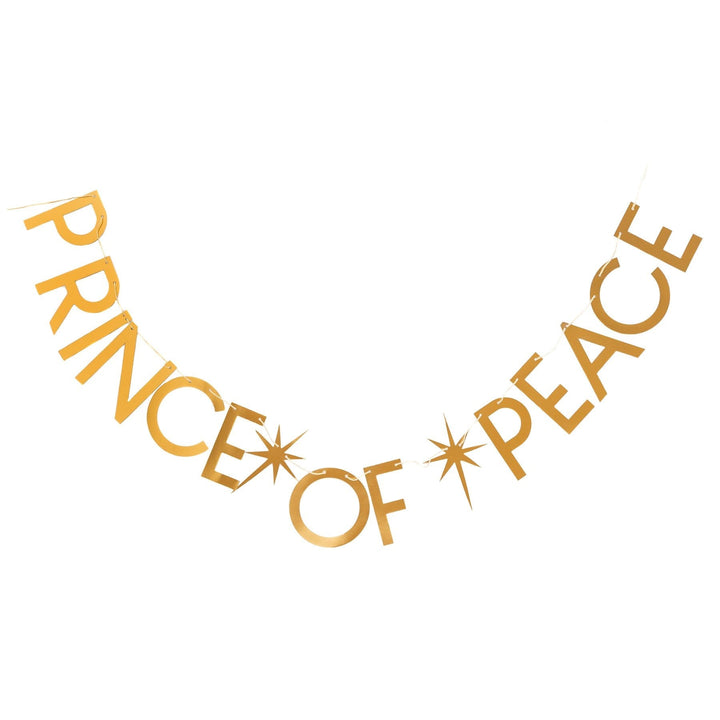 PRINCE OF PEACE LETTER BANNER GARLAND My Mind’s Eye Christmas Party Decor Bonjour Fete - Party Supplies