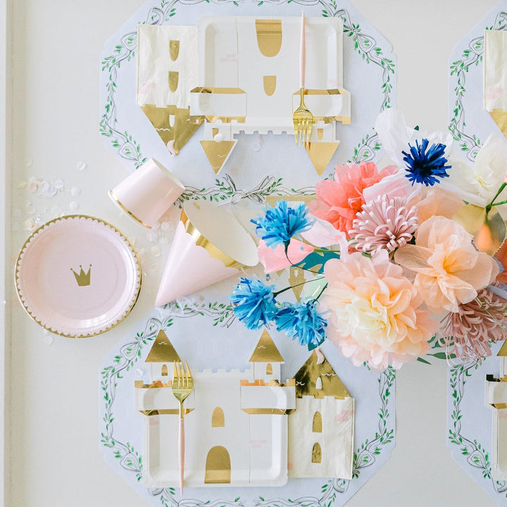 PRINCESS CASTLE SHAPED PLATES My Mind’s Eye Bonjour Fete - Party Supplies