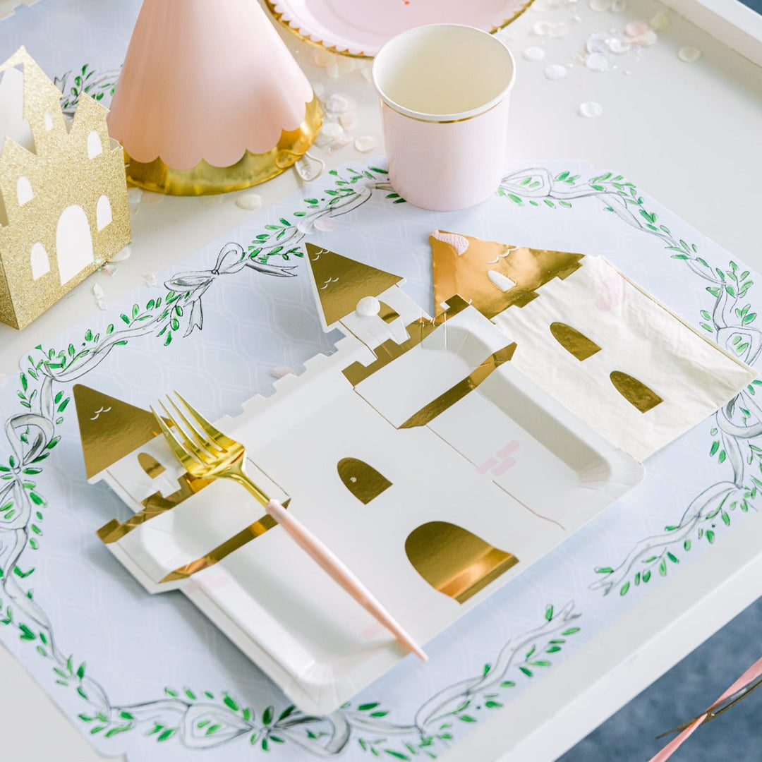 PRINCESS CASTLE SHAPED GUEST NAPKINS My Mind’s Eye Bonjour Fete - Party Supplies