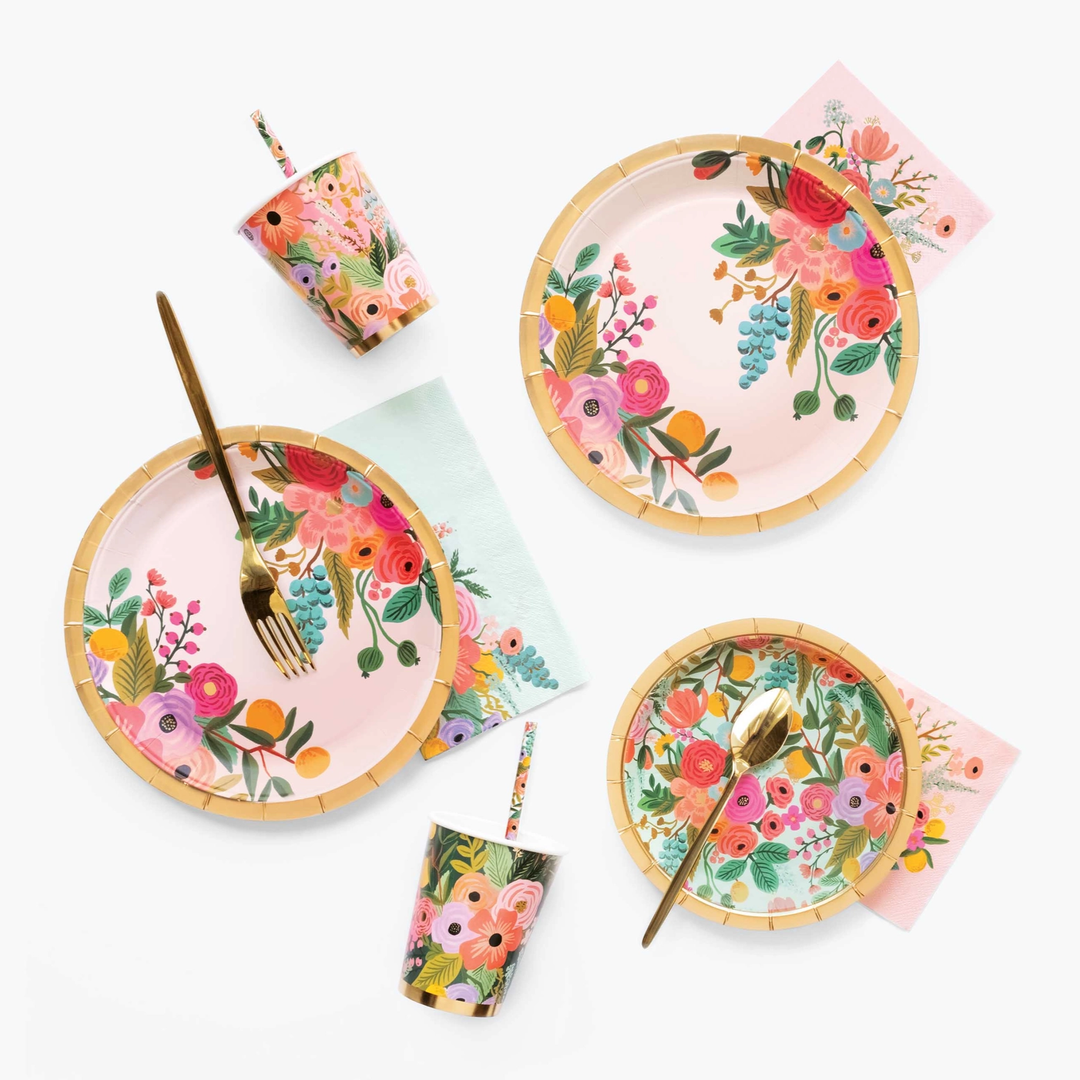 GARDEN PARTY PAPER PLATES BY RIFLE PAPER CO. - SMALL Rifle Paper Co. Plates Bonjour Fete - Party Supplies