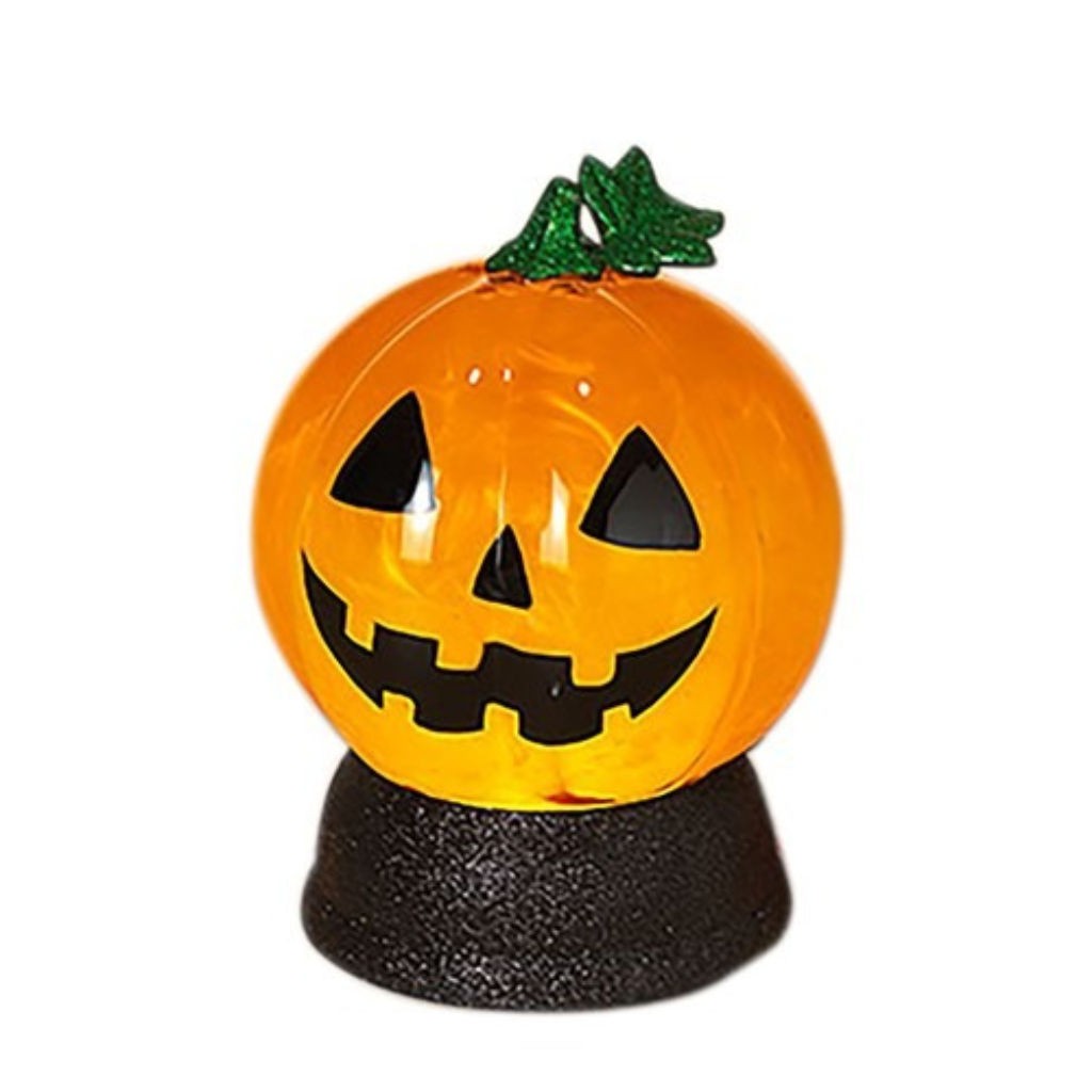LIGHT-UP SPINNING SMOKEY PUMPKIN WATER GLOBE The Gerson Companies Halloween Party Decorations Bonjour Fete - Party Supplies