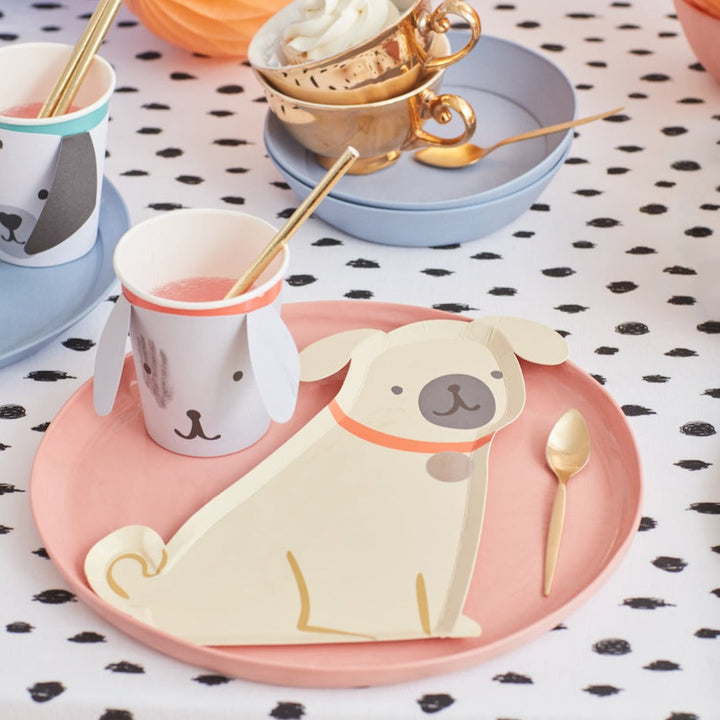 PUG PLATES Meri Meri Plates Bonjour Fete - Party Supplies