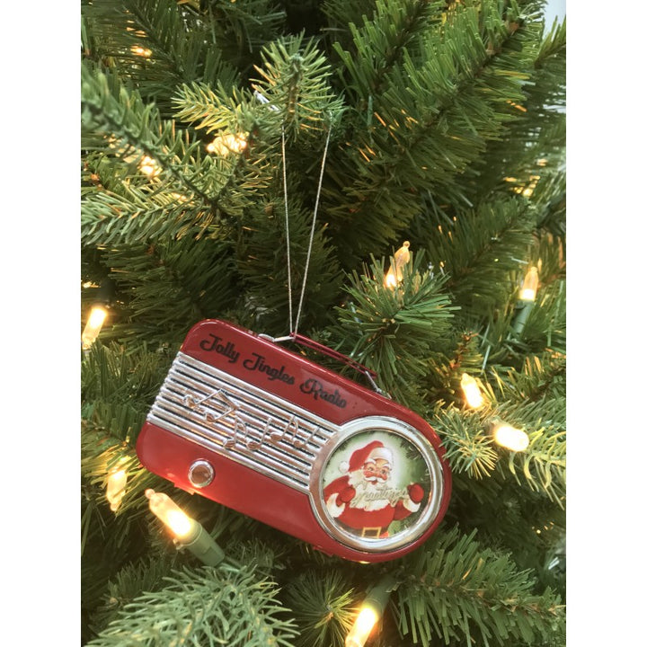 VINTAGE RADIO ORNAMENT Mr. Christmas Christmas Ornament RED Bonjour Fete - Party Supplies