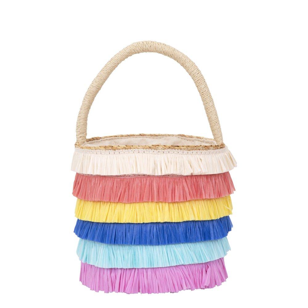 RAFFIA FRINGED WOVEN BAG Meri Meri Dress Up Bonjour Fete - Party Supplies