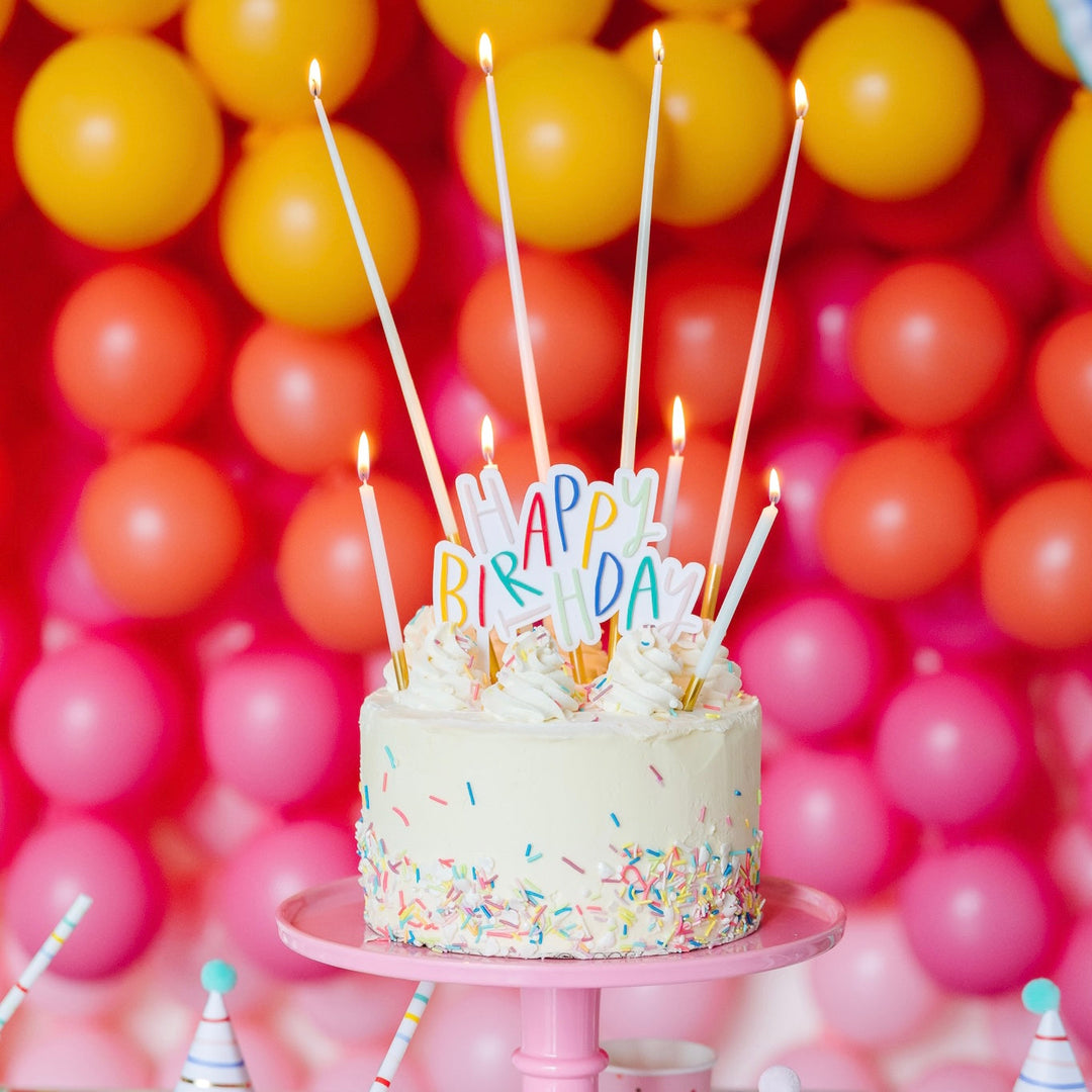 HAPPY BIRTHDAY RAINBOW CAKE TOPPER Oui Party Cake Topper Bonjour Fete - Party Supplies