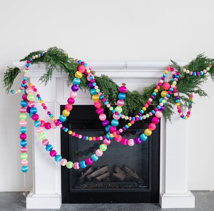RAINBPW SILK BALL GARLAND Glitterville Tree Garland Bonjour Fete - Party Supplies
