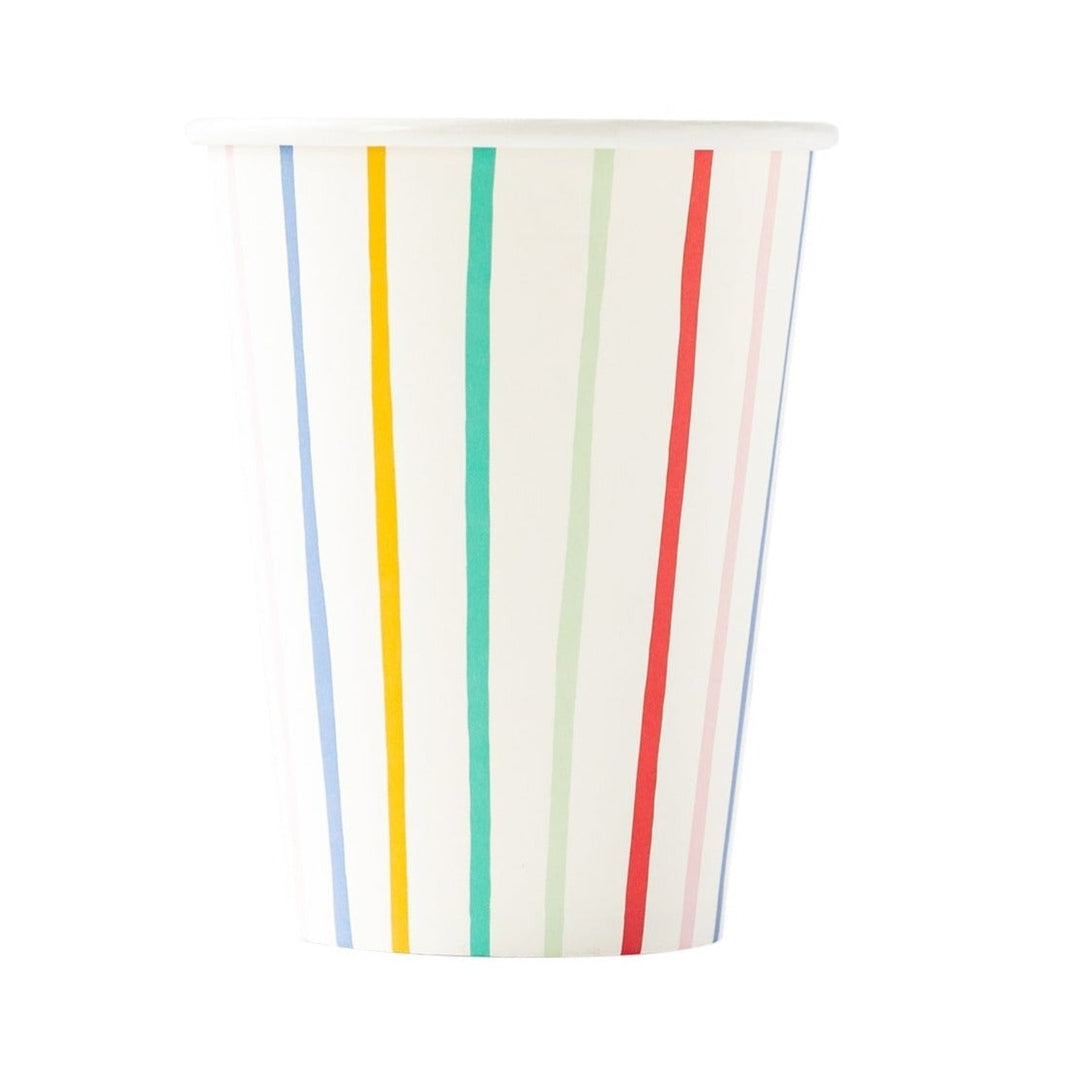 RAINBOW STRIPE PARTY CUPS Oui Party Cups Bonjour Fete - Party Supplies